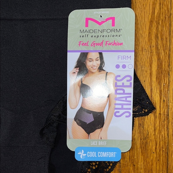NWT Maidenform Firm Shapers Black Lace Panties Size Small - Picture 2 of 8
